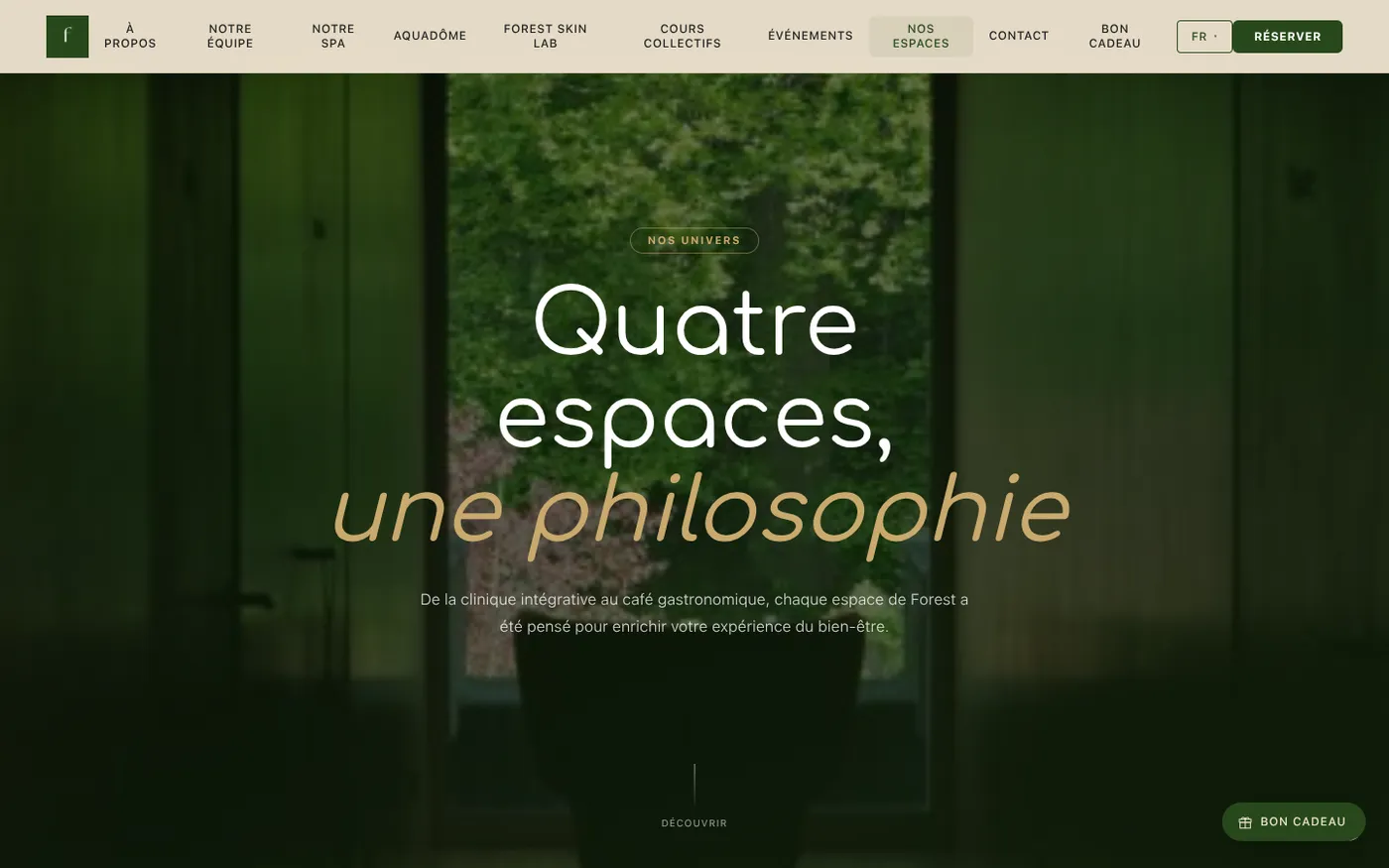 Page d’accueil du site Forest