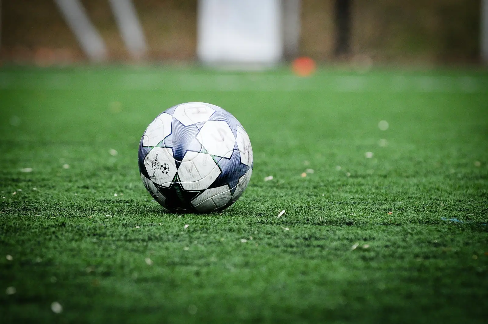 Ballon de football sur la pelouse